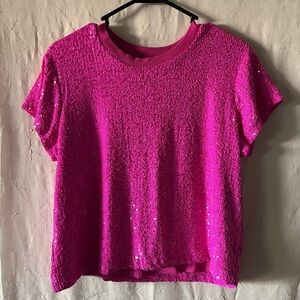 Generation Love Fuchsia Sequin Short Sleeve Tee